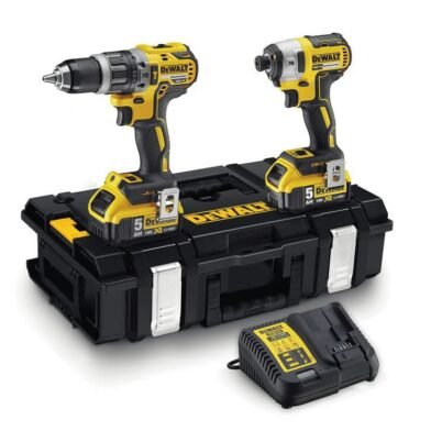 18V Įrankių rinkinys DEWALT DCD796 + DCF887, 2x5,0 Ah,