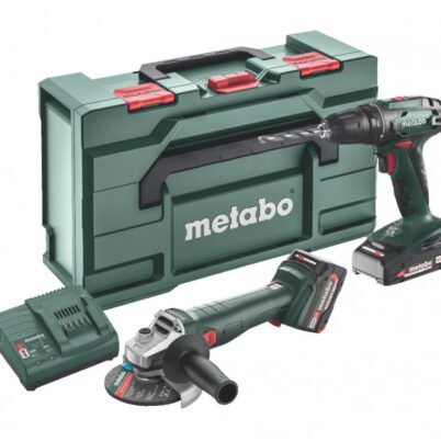 18V įrankių rinkinys Metabo BS 18 + W18 7-125 + 1 x 2,0 Ah+1 x 4,0 Ah