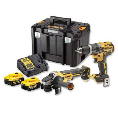 DeWALT DCK2080P2T smūginio suktuvo-gręžtuvo ir kampinio šlifuoklio rinkinys