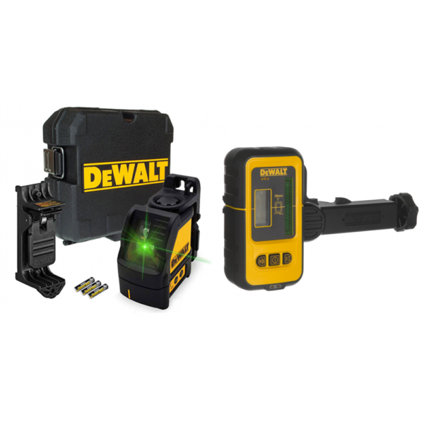 DW088CG DeWALT lazerinis nivelyras + DE0892G linijinio lazerio detektorius