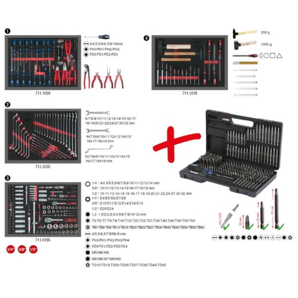 Įrankių vežimėlis KS Tools RACINGline, 7 stalčiai +515vnt įrankių - Image 2