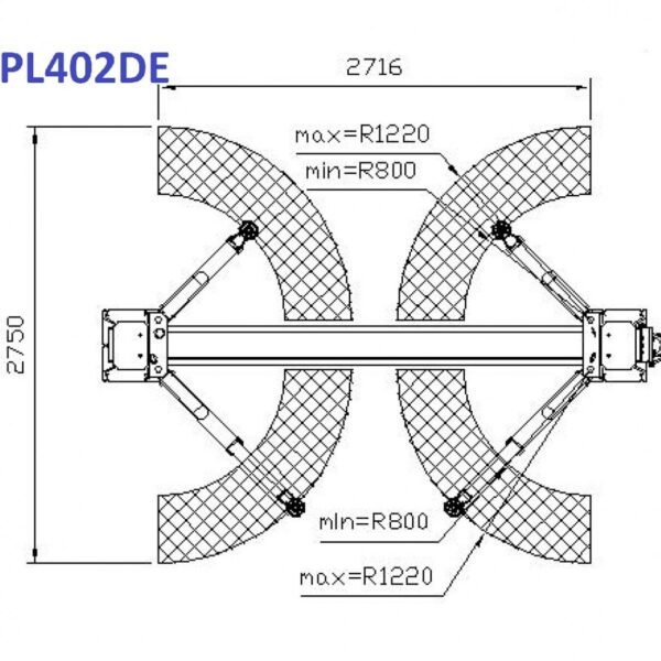 Hidraulinis dviejų kolonų keltuvas su elektromagnetiniu fiksavimu, 4.0t - Image 3